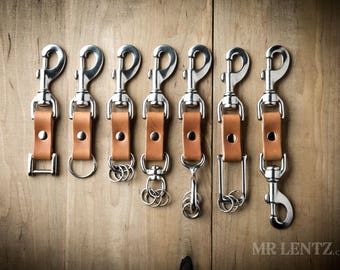 Leather Keychain, custom keychain, key fob, mini key clip, clip leather keychain, Personalized leather key fob 091