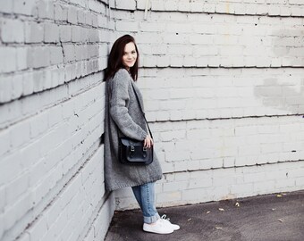 Oversized chunky knit cardigan, hand knitted, chunky coat by DoingChic