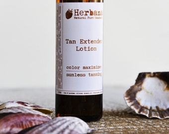 Natural Self Tanning Lotion, Tan Extender, Organic Tan Extender, Color Maximizer, Body Lotion, Natural Sunless Tanning by Herbana Cosmetics