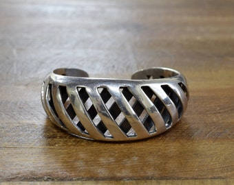Vintage Mexican Sterling Silver Cuff Bracelet