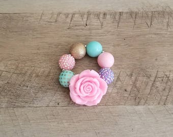 Unicorn Chunky Bracelet, Mint Pink Purple Chunky Bracelet, Baby Bracelet, Unicorn Chunky Necklace, Unicorn Birthday, Cake Smash Bracelet
