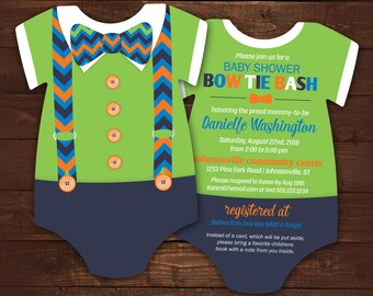 Boy Baby Shower Invites Bowtie Invitations Blue Suspenders