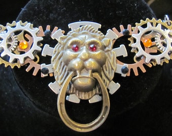 Steampunk Lion Door Knocker Necklace