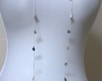 Silver Disc Necklace,Gold discs necklace,Long Necklace with Coins,Atlas Project