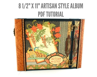 8 1/2"x11" Artisan Style Scrapbook Album PDF Tutorial