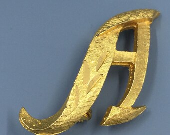 Mamselle Letter A Brooch Pin