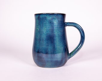 Blue and Green Handmade Pottery Coffee Mug