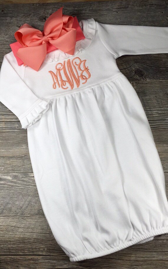 monogrammed gowns for newborns