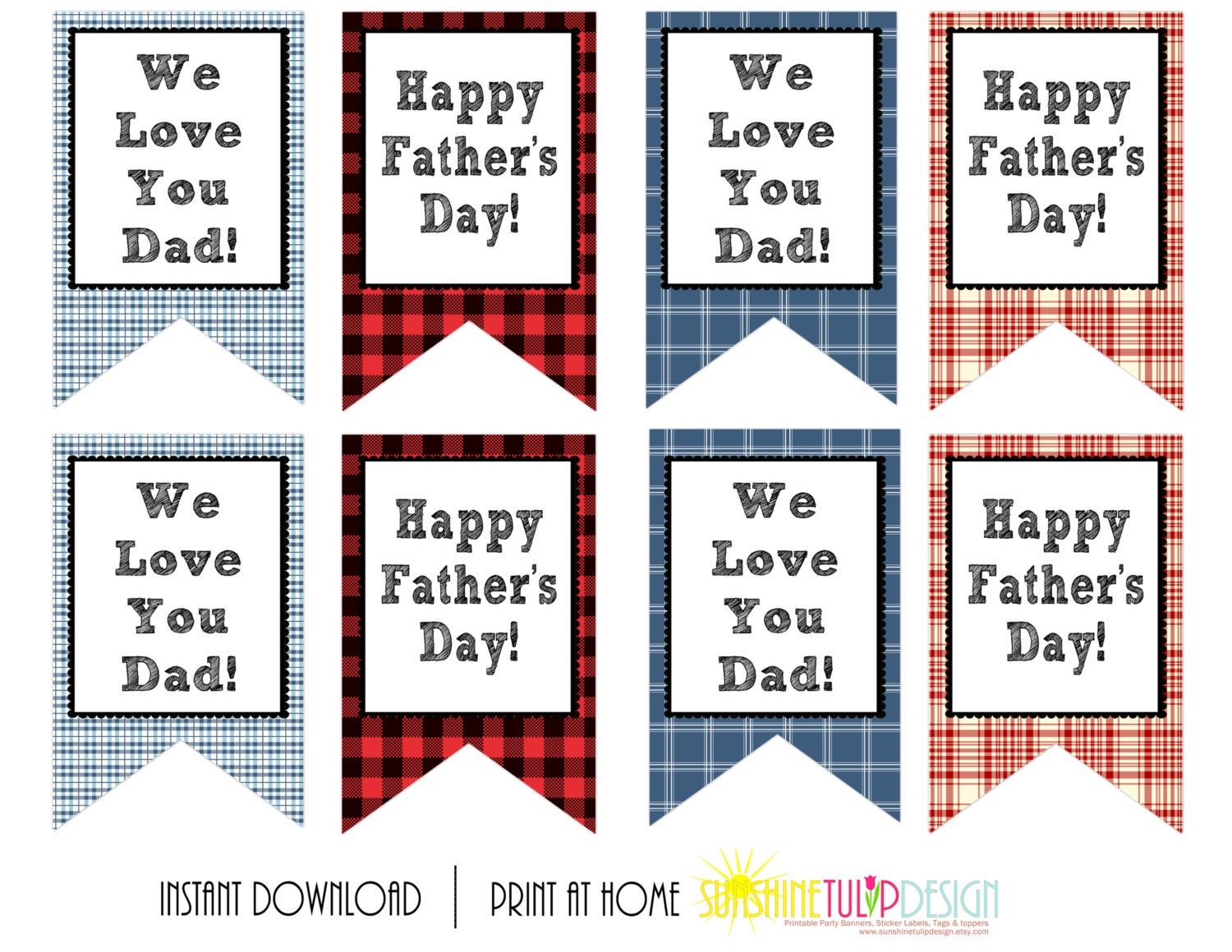Printable Fathers Day Gift Tags Printable Buffalo Plaid