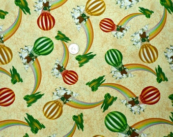 Wilmington Prints - The Magic of Oz - 85576 - Emerald City and The Wizard in a Hot Air Balloon - One Yard of Fabric