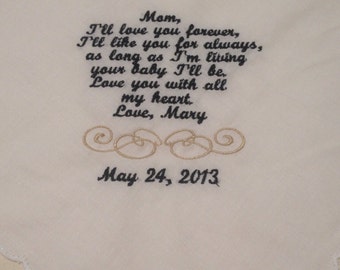 Mother of the bride or mother of the groom hanky
