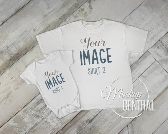 Blank White Baby Onepiece & T-Shirt Mockup Fashion Design