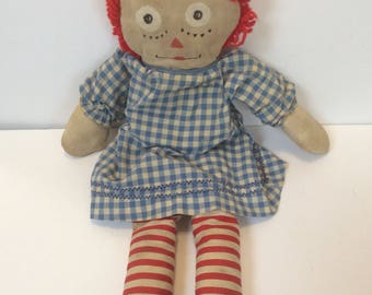 Vintage Handmade Raggedy Ann Doll Rag Doll