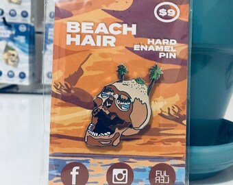 Skull Hard Enamle Pin - Beach Hair