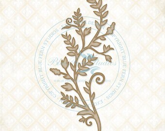 Blue Fern Studios Laser Cut Chipboard Organic Vine 6.5 Inches Tall