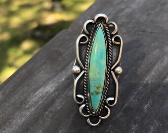 Vintage Turquoise Ring, Sterling Silver Turquoise Ring, Southwestern Jewelry, Native American