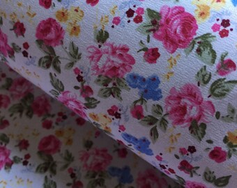 Pink floral fabric - Rose and Hubble 100% cotton poplin fabric UK
