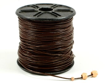 Brown Leather Cord, 0.5mm, Lead Free, Genuine Leather Cord, Round Leather Cord, RETAIL - 1 YARD/order