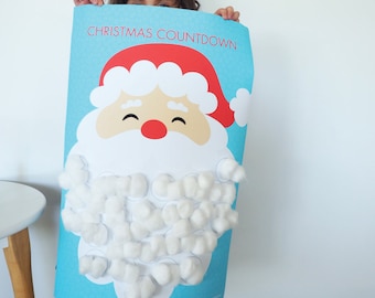 Christmas Calendar Santa Countdown | A2 Blue Pack | Advent Calendar | Santa's Beard | Tomfo | Xmas calendar |