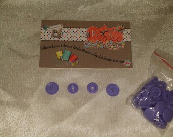 Set of 10 snaps (40 pieces) KAM T20/T5 round purple