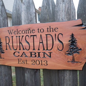 custom sign outdoor signs personalized cabin wooden cedar lake wood name