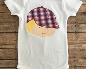 Baseball Cap Boy Applique Shirt