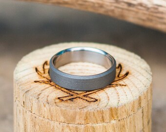 Men's Wedding Band - Narrow Sandblasted Titanium Ring - Staghead Designs