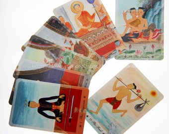 Thai Tarot Deck in traditional Siamese drawing style