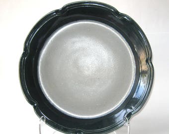 Large blue & grey serving platter, Blue platter, Grey platter, Ceramic serving platter
