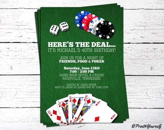 Casino Poker Invite // Personalized Printable Casino Poker