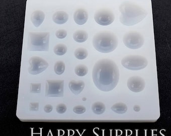 1 Set Silicone Mold For Bead - Heart / Square / Round / Teardrop / Oval Different Shape - DIY Resin Bead (BM082)