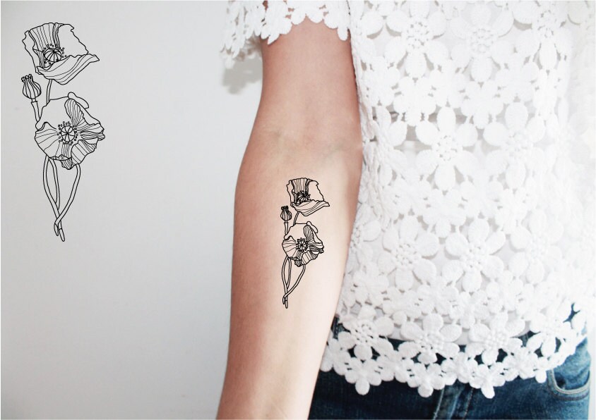 poppy tattoo minimalist
