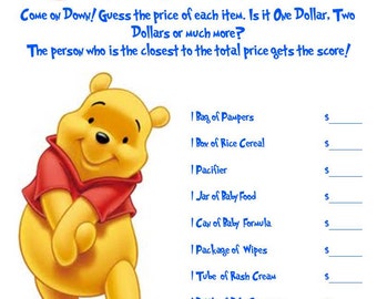 Winnie The Pooh Baby Shower Games (2 Pack)