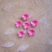 Vintage metal enamel flower beads, pink,13m, Lot of 14