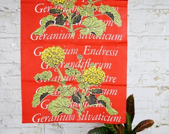Martex Geranium Flower Tea Towel Red