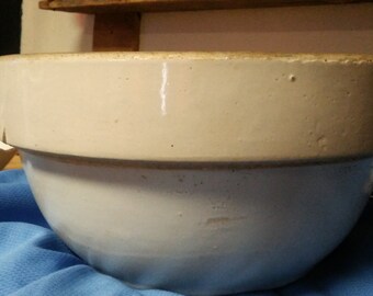 White Stoneware Mixing Bowl