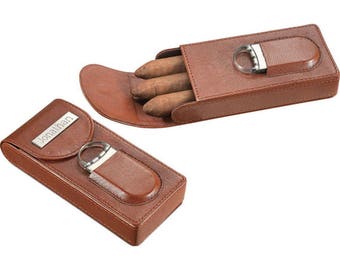 Personalized Cigar Case, Engraved Cigar case with Cigar Cutter, Groomsmen Gift, Birthday Gift, Father's day Gift, Anniversary Gift -VCASE706