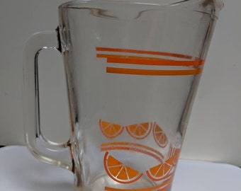 Crisa Mexico Orange Juice Jug Pitcher 1970s Vintage 55oz