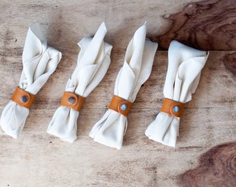 Leather Napkin Rings, Napkin Holders, Table Decor, Leather Rings