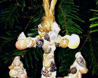 Shell Anchor Christmas Tree Ornament (Set of 3)