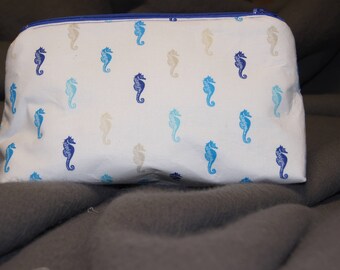 sea horse, make up bag, cosmetic bag, toiletry bag