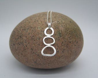 Three Stacked Pebbles Necklace