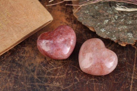 Guava Quartz Heart, Polished Guava Quartz, Pink Quartz Heart, Pink Crystal Heart, Heart Talisman, Heart Shaped Quartz, Healing Crystals