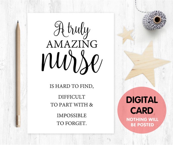 nurse card printable Nurse Gift An amazing nurse is hard to find nurse retirement card nurse appreciation digital download nurse quote