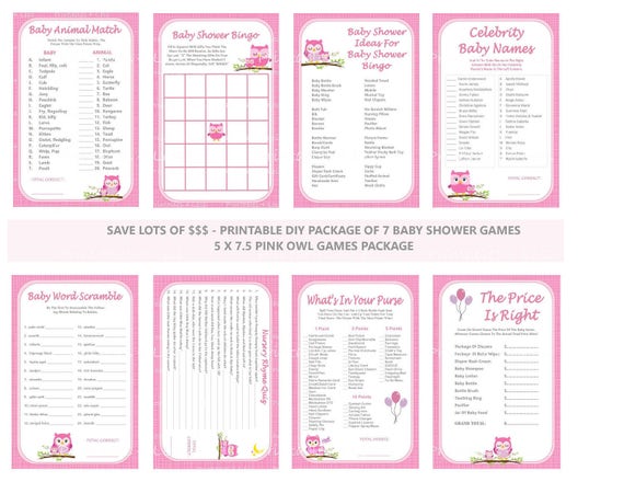 Pink Owl Baby Shower Game Printable Pink Owl Game Owl Theme