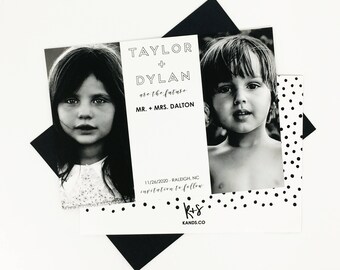 Flashback Save the Date | Modern Photo Card, Photo Save the Date, Now + Then, Engagement Announcement, Save Our Date, Save the Date Card