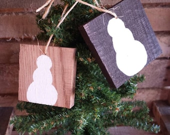 Snowman Ornament, snowman decor, primitive snowman, wooden ornament christmas, wood ornaments, rustic ornaments, farmhouse christmas