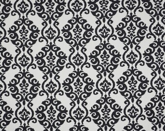 Black White Damask Fabric Luminary