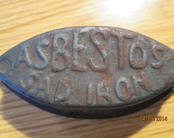 Antique Vintage AsBestos Sad Iron, Cast Iron, Childs Sad Iron Asbestos Iron, Paper Weight,