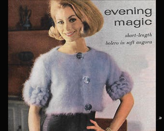 1950's Knitting Pattern Evening Magic Women's Angora Bolero Bust 32"-36" PDF